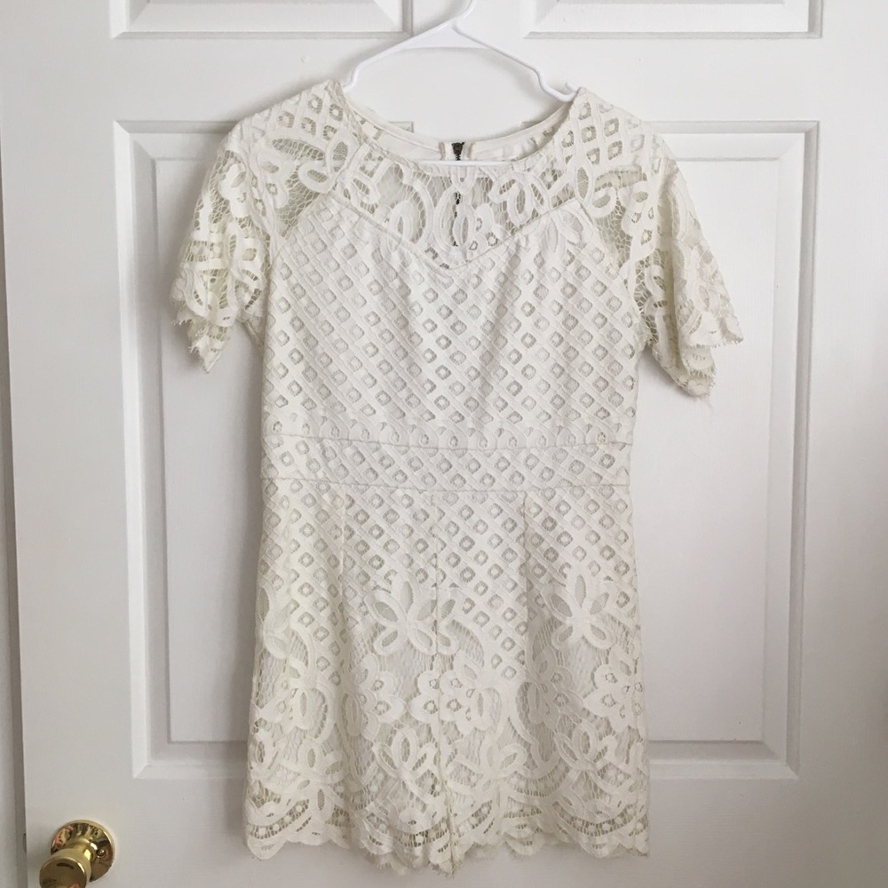 Ivory lace romper